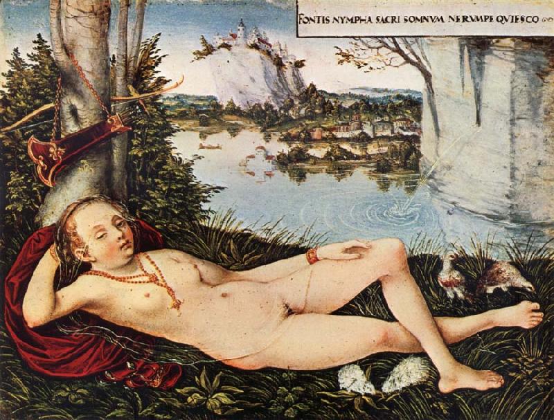 CRANACH, Lucas the Elder Nymph of the Spring oil painting image